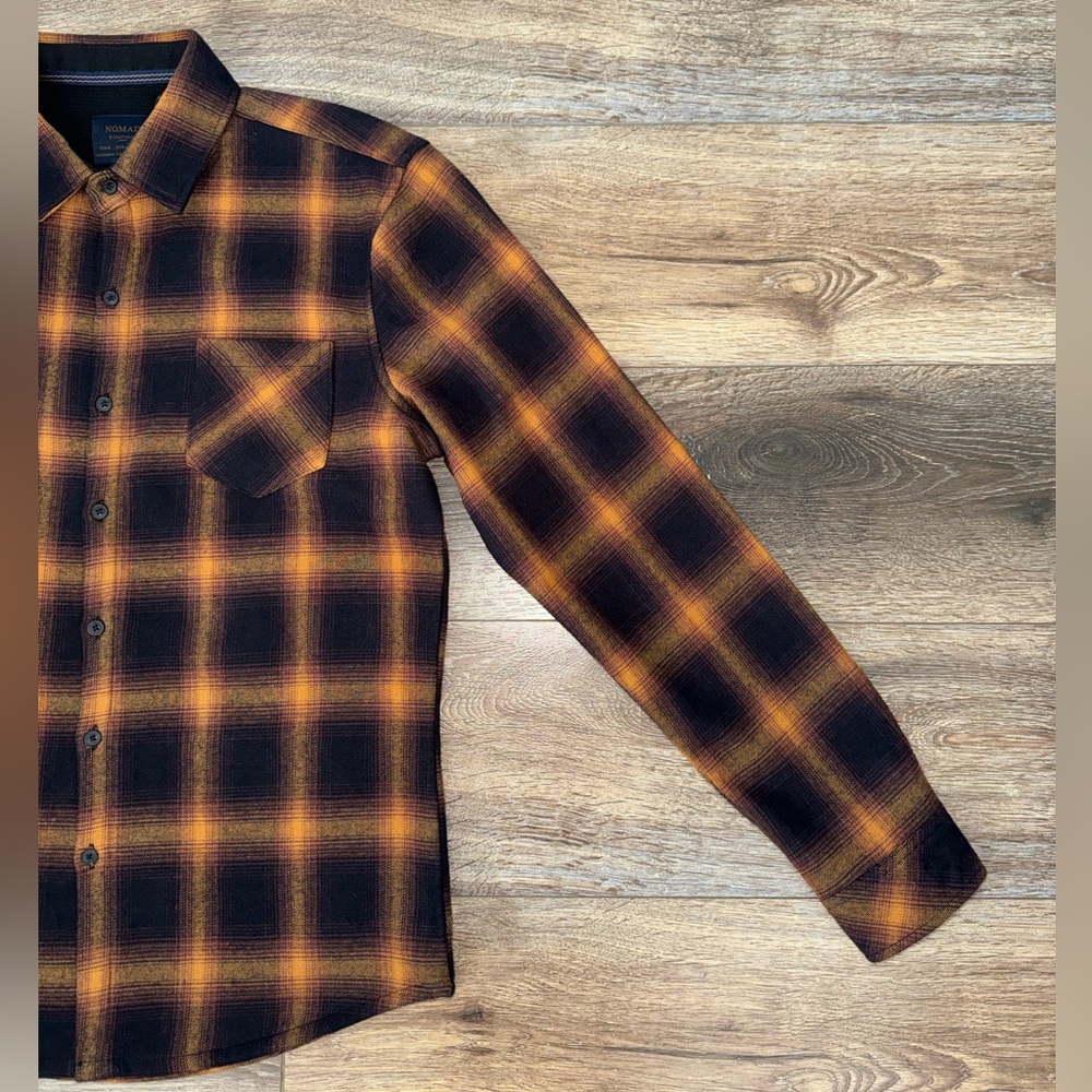 Nomad by Craft + Flow Rust Black Plaid Sierra Lined Flannel Size M 🍂LIKE NEW🍂 - Picture 5 of 14